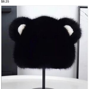 Adult or teenagers Adorable Black and White Furry Bear Earmuffs